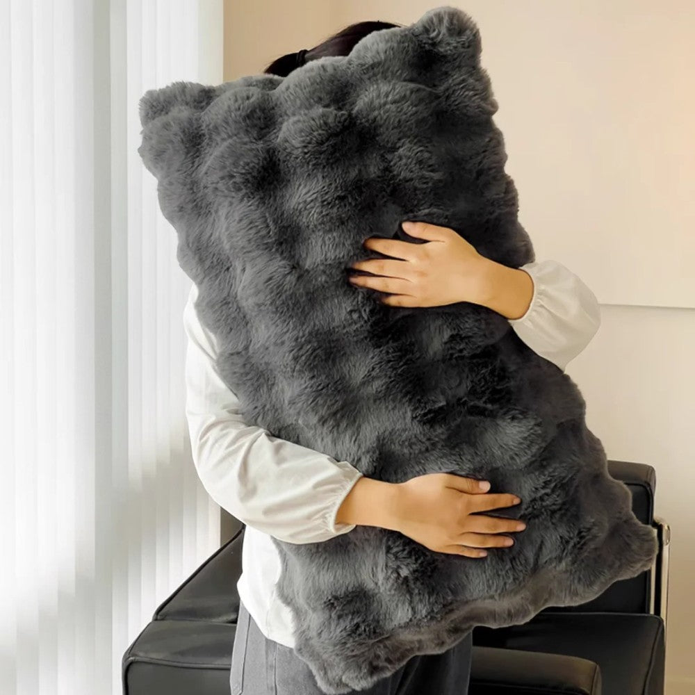 Rabbit Faux Fur Decorative Pillow Cover