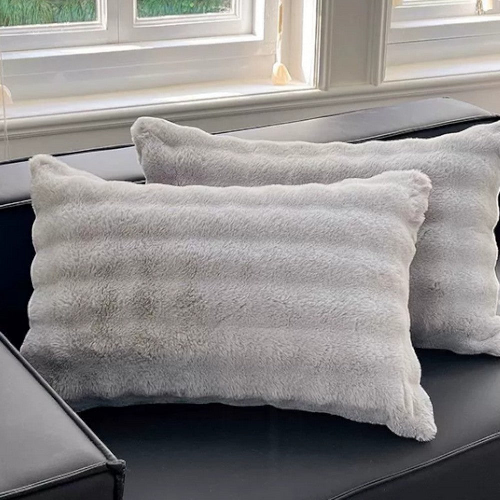 Rabbit Faux Fur Decorative Pillow Cover