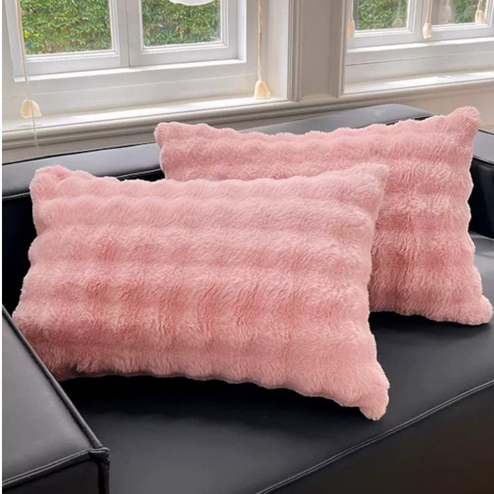 Rabbit Faux Fur Decorative Pillow Cover