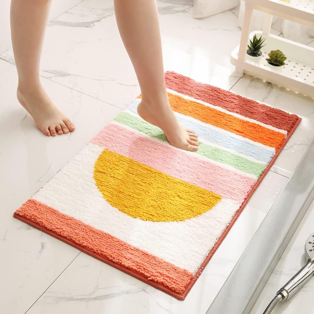 Rainbow Microfiber Non-Slip Bath Mat