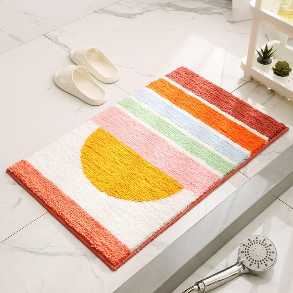 Rainbow Microfiber Non-Slip Bath Mat