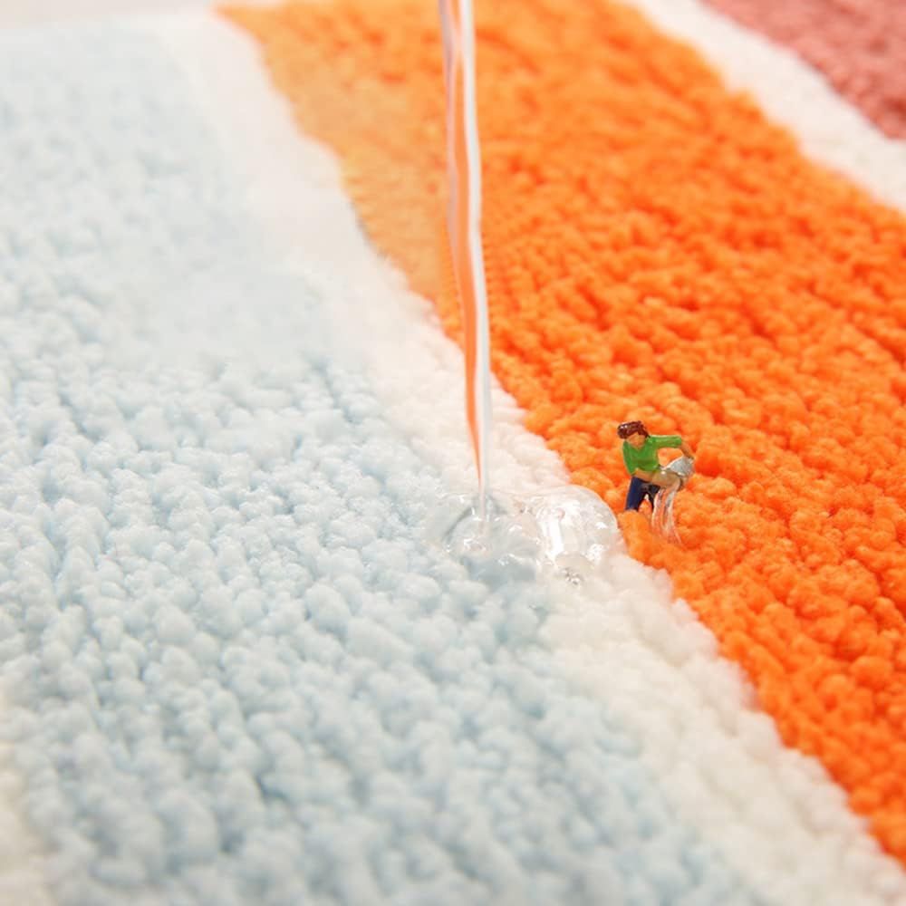 Rainbow Microfiber Non-Slip Bath Mat