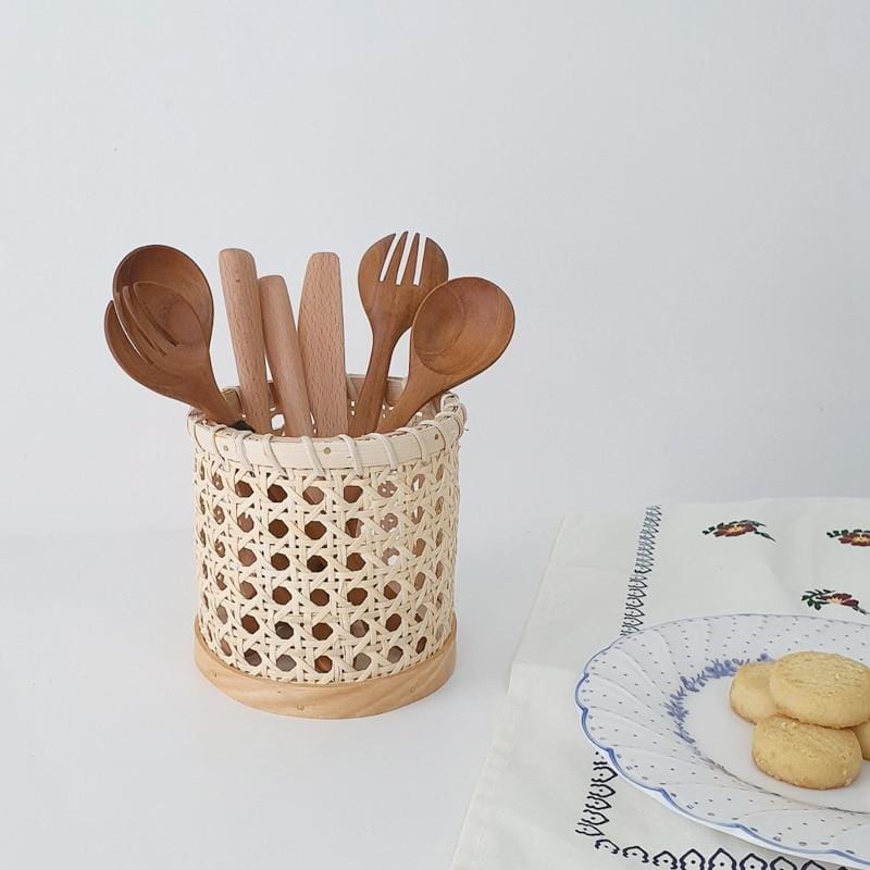 Rattan Cutlery and Multi-Use Organizer