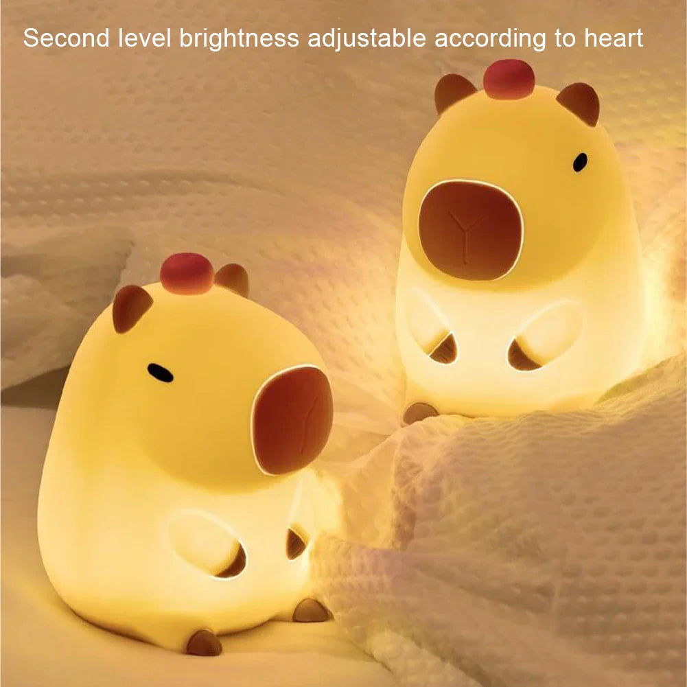 Rechargeable Capybara Silicone Night Light with Touch Control