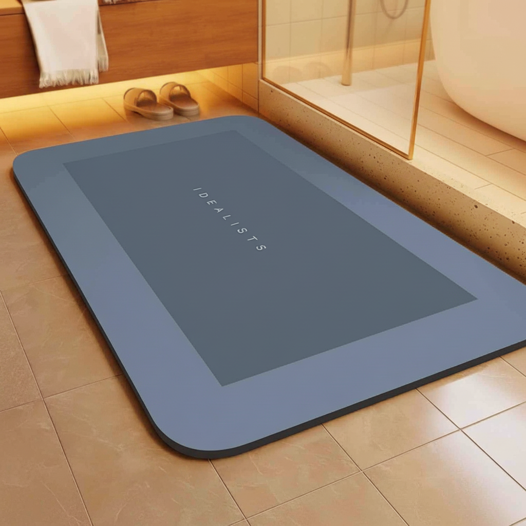 Non-Slip Rectangular Bath Mat with Quick-Dry Comfort Layer