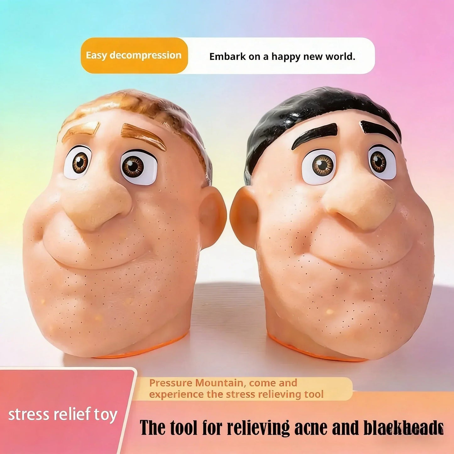 Refillable Silicone Pimple Popping Toy with Tweezers