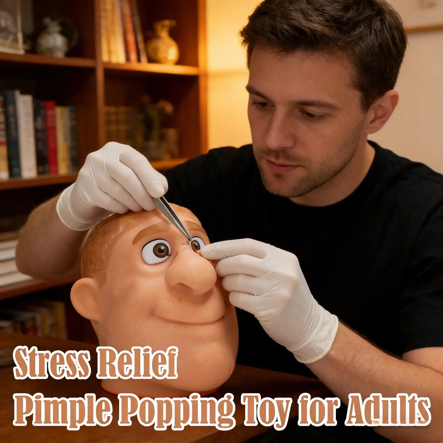 Refillable Silicone Pimple Popping Toy with Tweezers