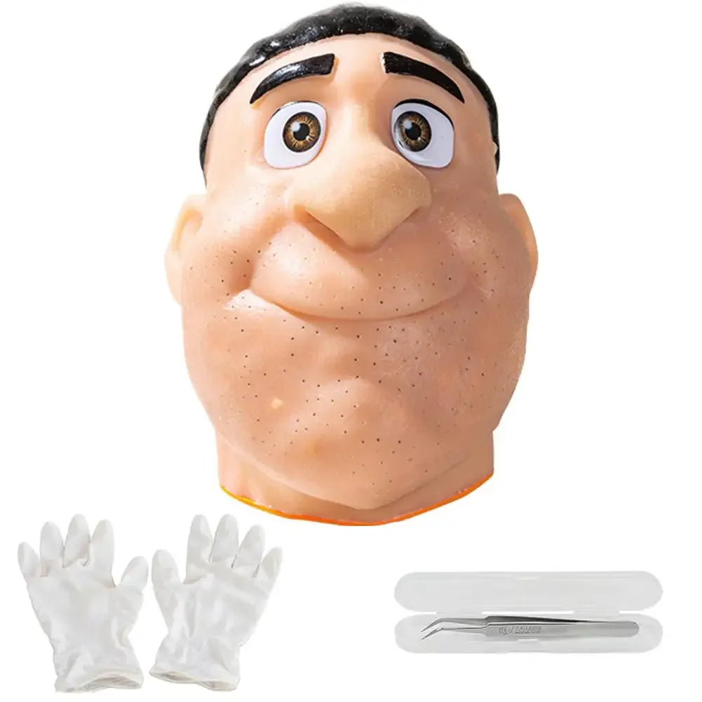 Refillable Silicone Pimple Popping Toy with Tweezers