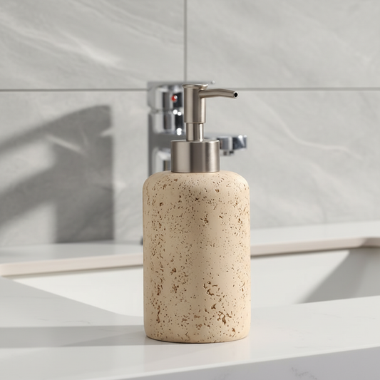 Marble Effect Resin Soap Dispenser with Stainless Steel Pump