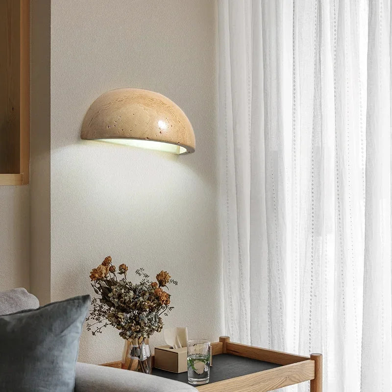 Stone Effect LED Wall Sconce with Ambient Uplight