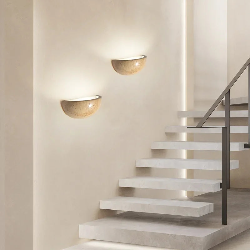 Elegant LED Wall Lamp with Natural Texture Design