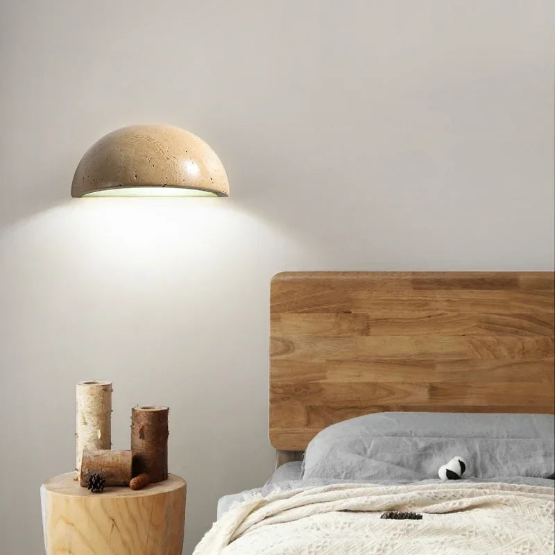 Elegant LED Wall Lamp with Natural Texture Design