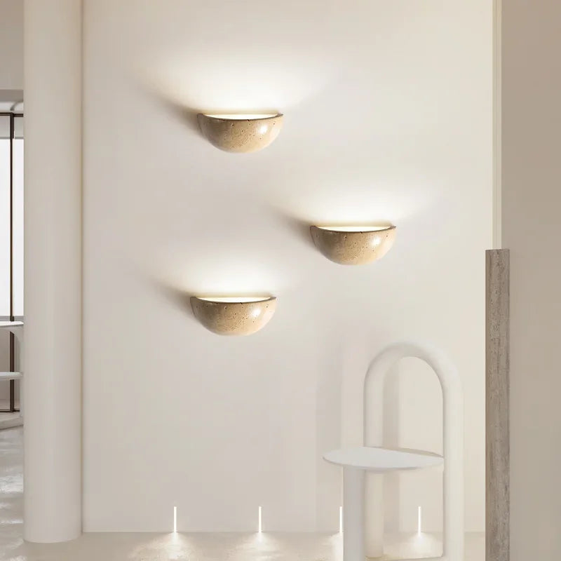 Elegant LED Wall Lamp with Natural Texture Design