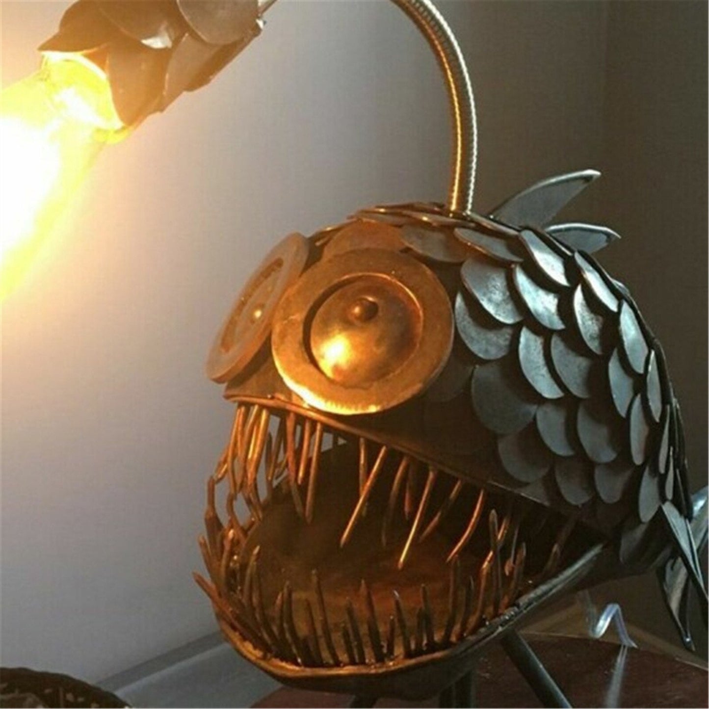 Adjustable Fish Desk Lamp with USB LED Light
