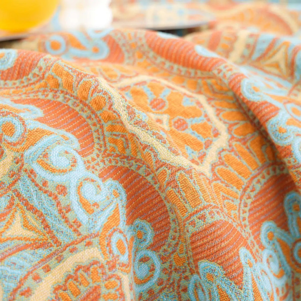 Reversible Paisley Cotton Blanket with Tassels