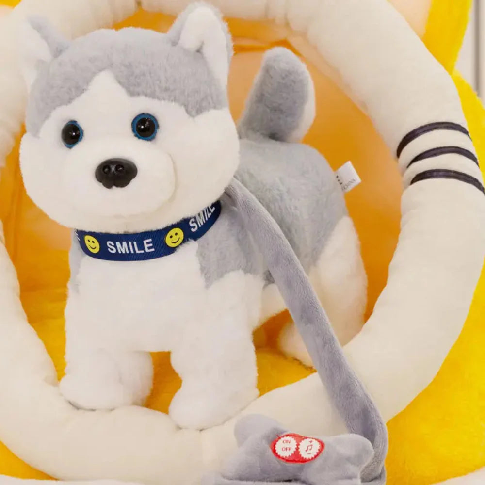 Interactive Plush Robot Dog Toy with Sound Control