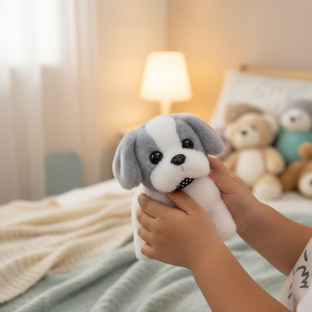 Interactive Plush Robot Dog Toy with Walking and Barking Action