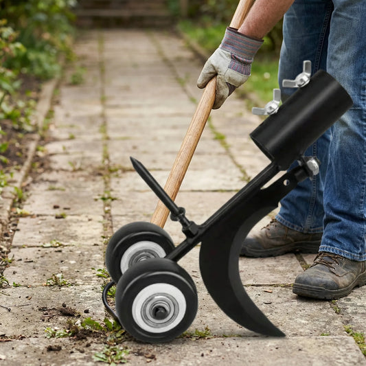 Rolling Weed Remover Tool with Curved or Straight Blade
