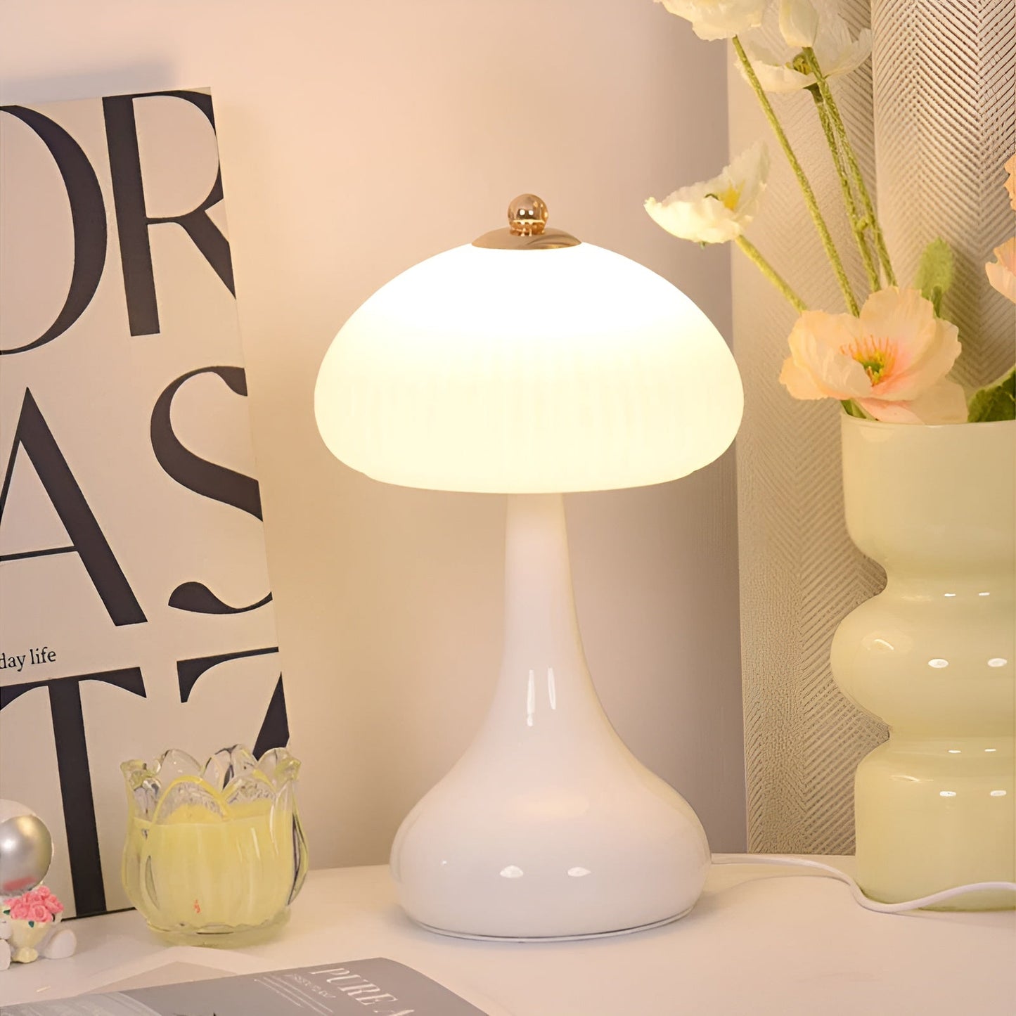 Mushroom Shape LED Dimming Table Lamp in Soft Colors