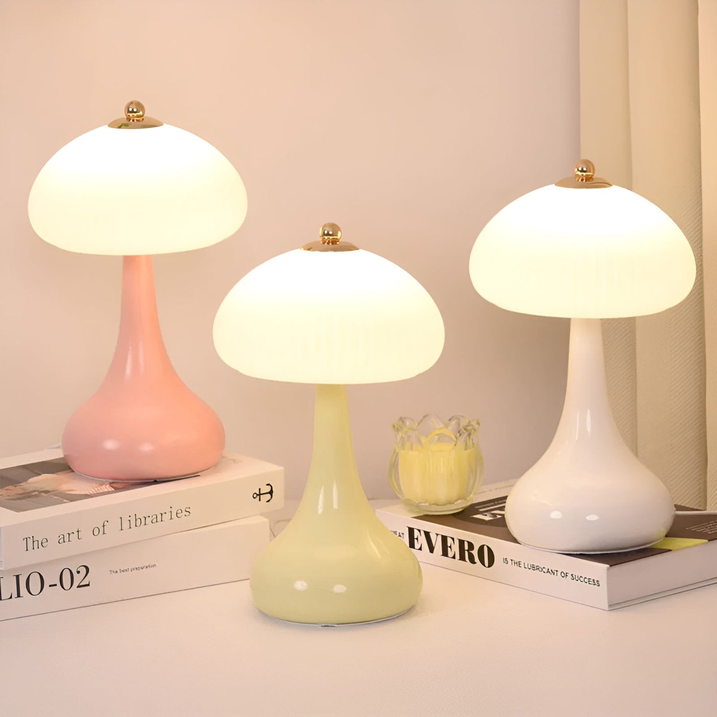 Mushroom Shape LED Dimming Table Lamp in Soft Colors