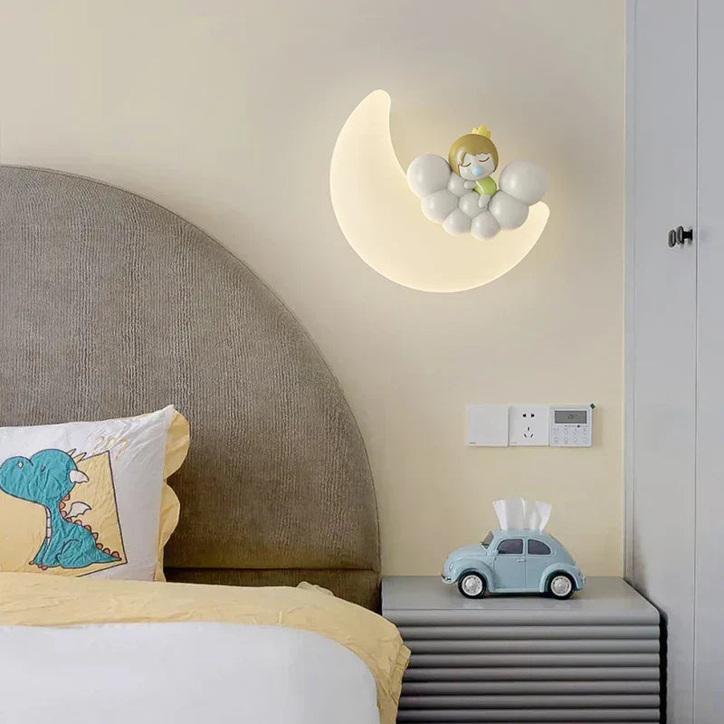 Moon Wall Lamp - Gentle Warm Light - Metal and PE Design
