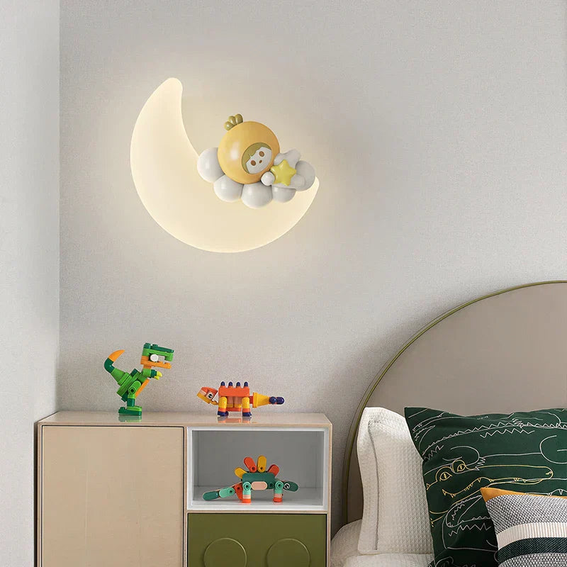 Moon Wall Lamp - Gentle Warm Light - Metal and PE Design