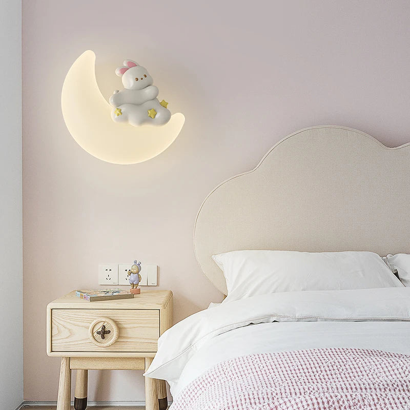 Moon Wall Lamp - Gentle Warm Light - Metal and PE Design