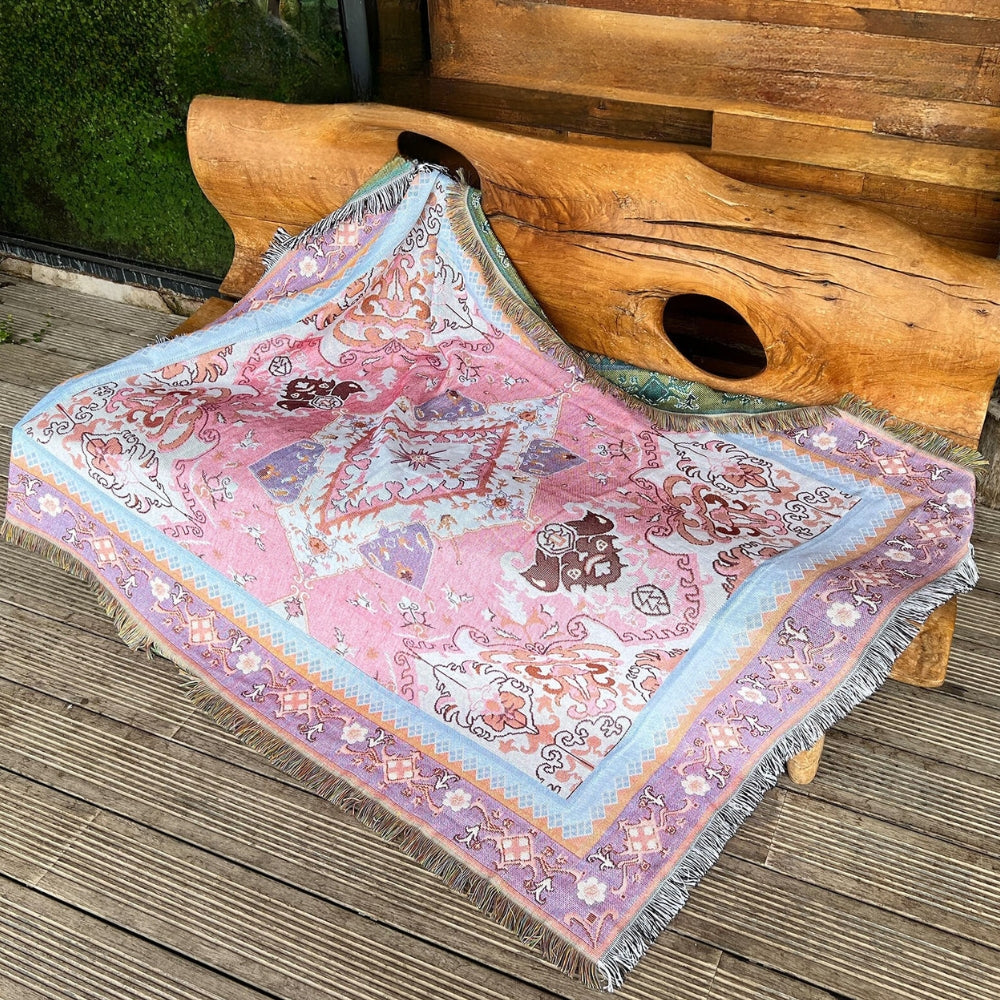 Bohemian Aztec Reversible Tapestry Throw Blanket