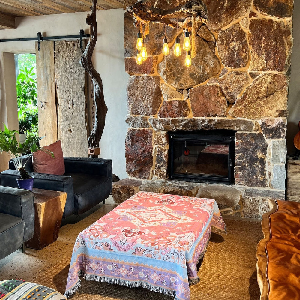 Bohemian Aztec Reversible Tapestry Throw Blanket