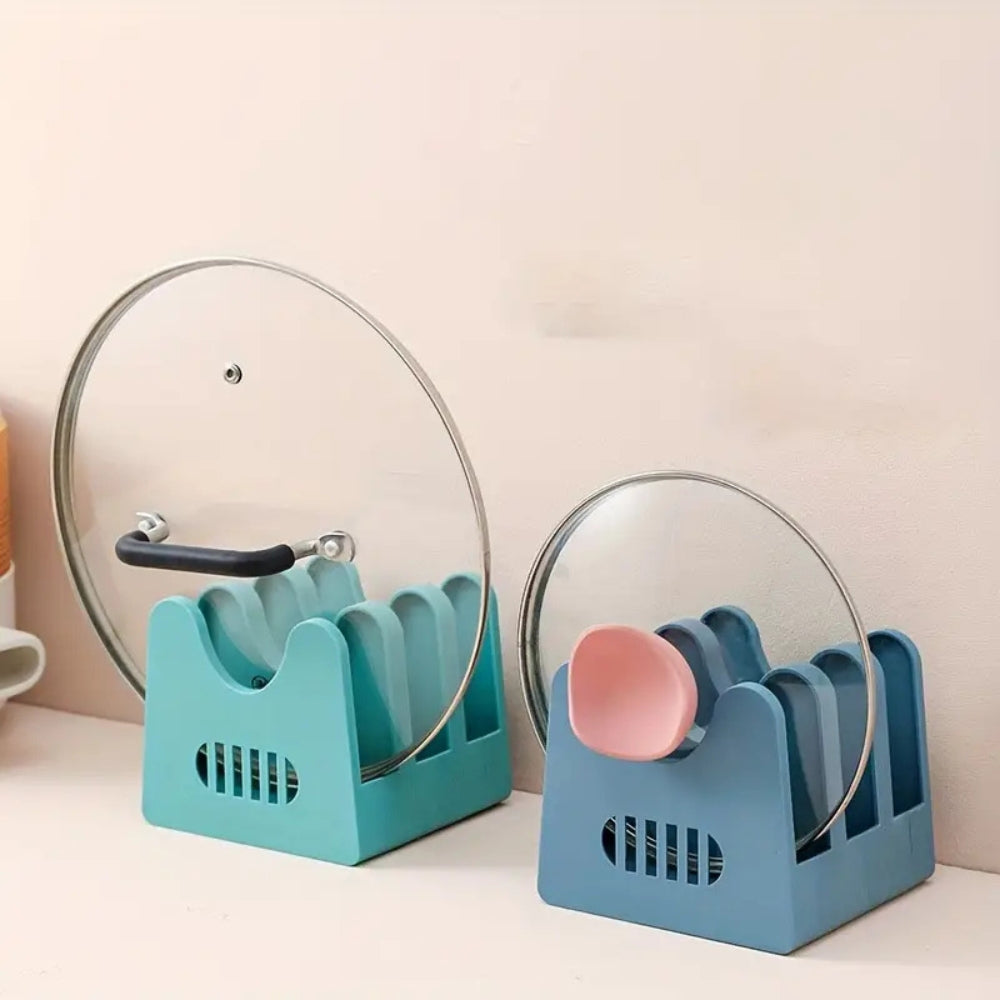 Multi-Functional ABS Pot Lid and Utensils Organizer