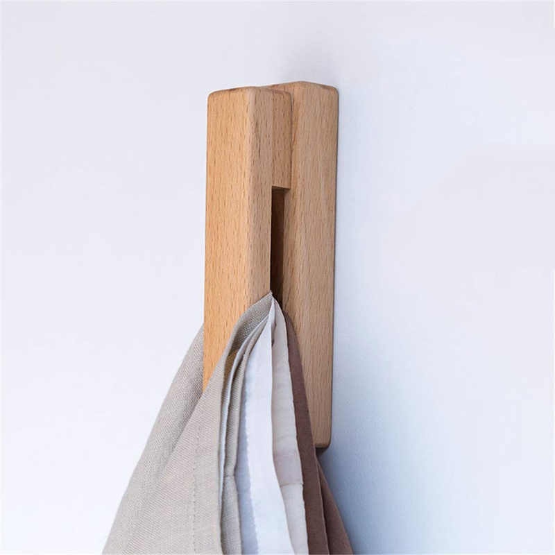 Nordic Wooden Towel Holder with Glass Grip - Beech, Walnut, or Oak
