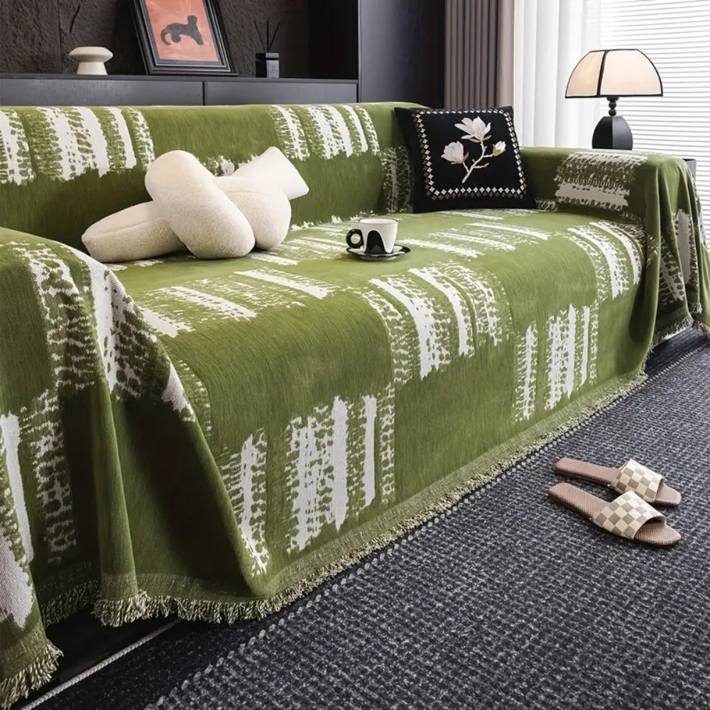 Rustic Chenille Sofa Cover with Non-Slip Texture