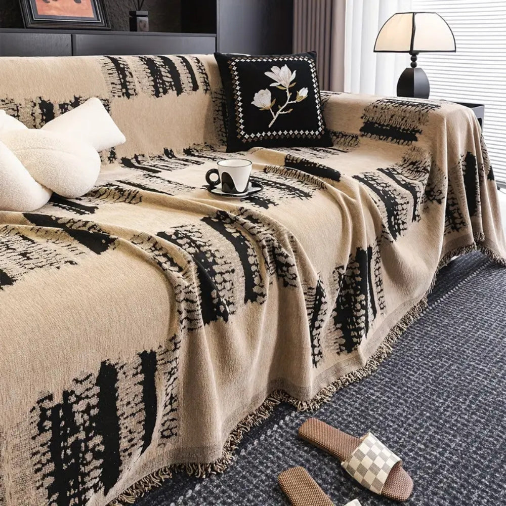 Rustic Chenille Sofa Cover with Non-Slip Texture