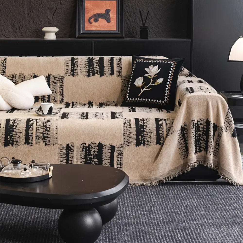 Rustic Chenille Sofa Cover with Non-Slip Texture