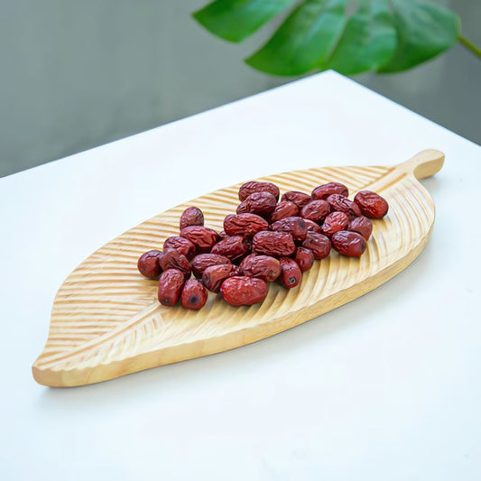 Hand-Carved Walnut Leaf Serving Tray