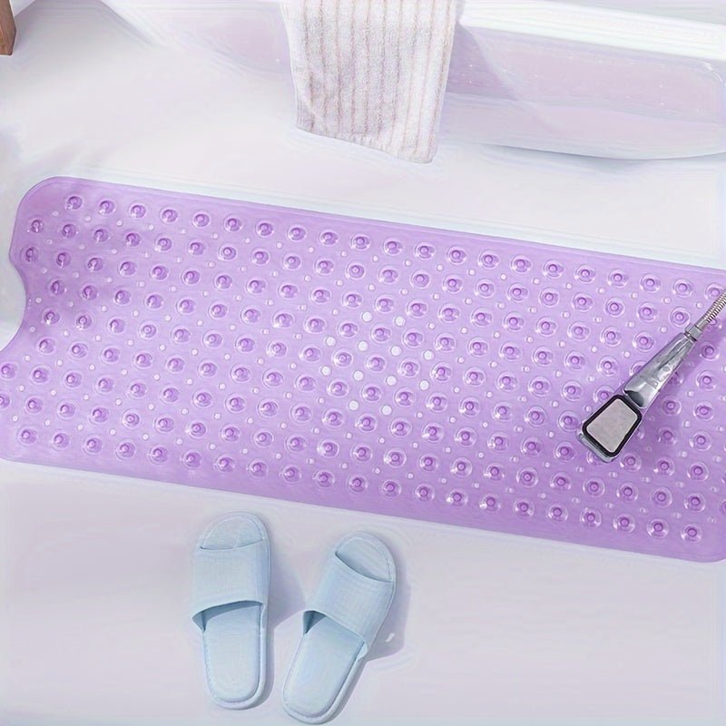 Non-Slip Bath Mat with 200 Suction Cups and Drainage Holes