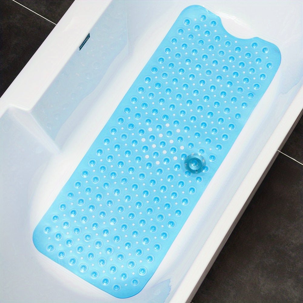 Non-Slip Bath Mat with 200 Suction Cups and Drainage Holes
