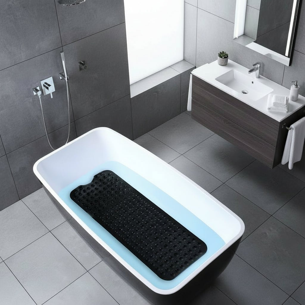 Non-Slip Bath Mat with 200 Suction Cups and Drainage Holes