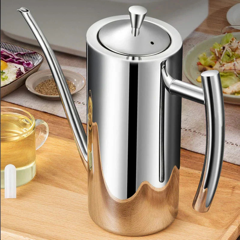 Stainless Steel Oil Dispenser with Precision Spout