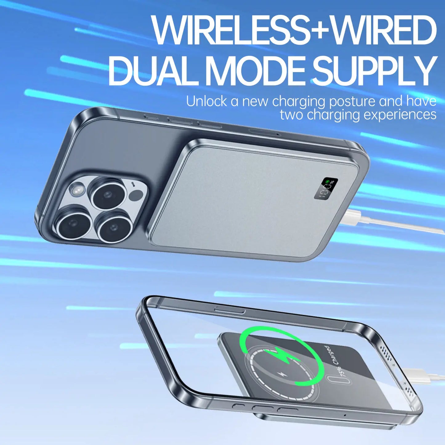 Ultra-Slim Magnetic Wireless Power Bank with LED Indicator