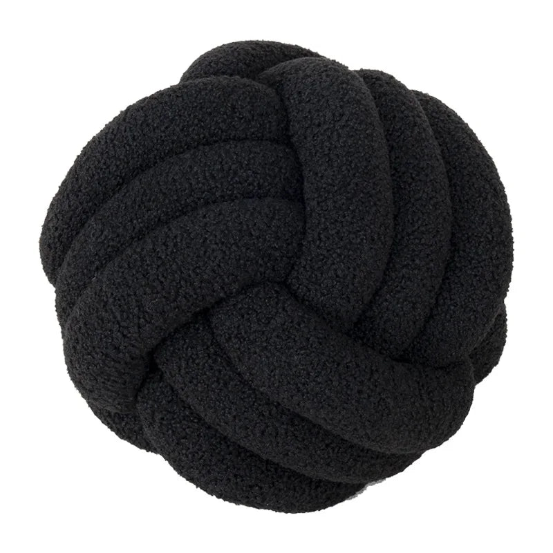 Hand-Knotted Sheepskin Ball Throw Pillow