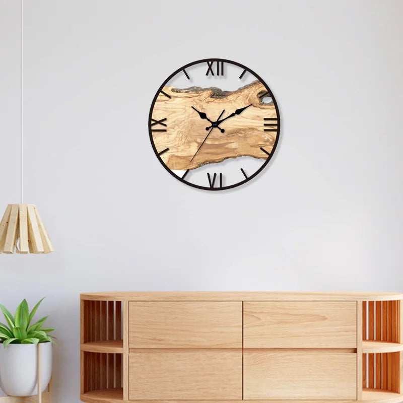 Silent Acrylic and Wood Wall Clock