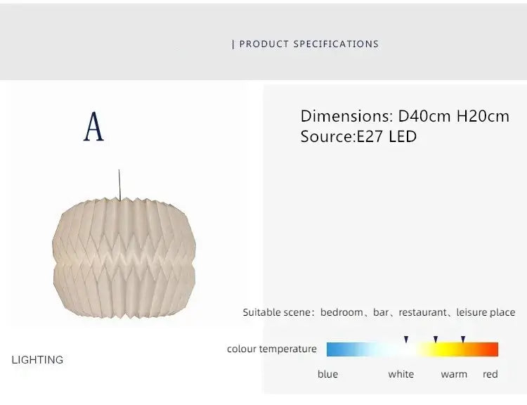 Origami-Inspired White Paper Lantern - Modern Minimalist Design