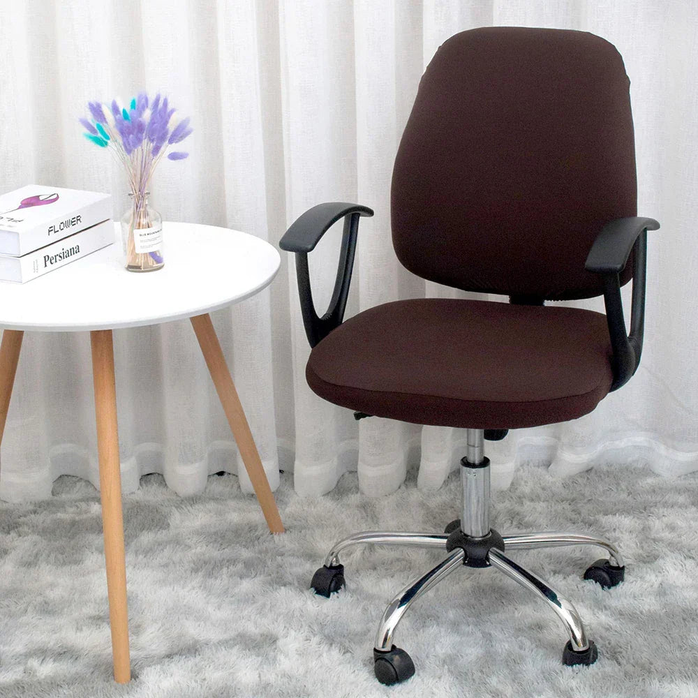 2-Piece Solid Color Spandex Office Chair Covers