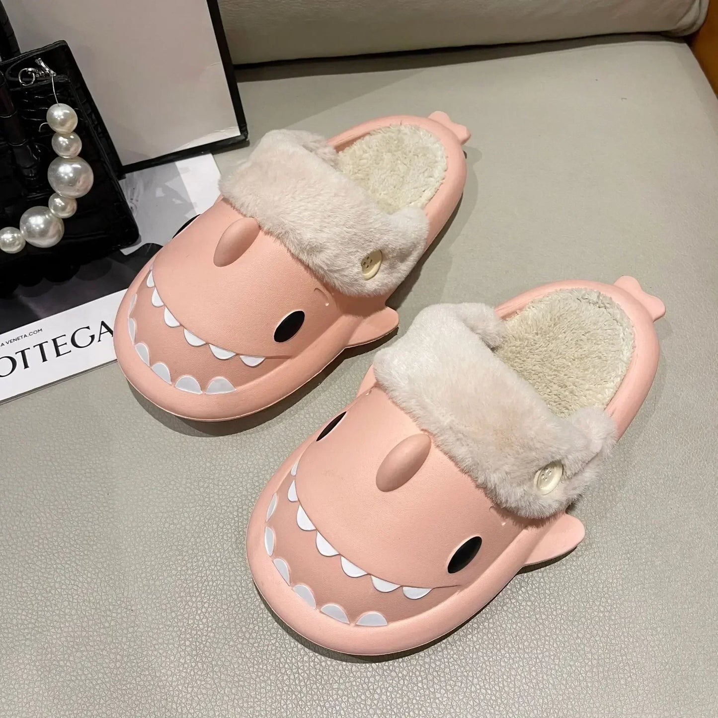 Funny Shark Cotton Slippers with Non-Slip Sole