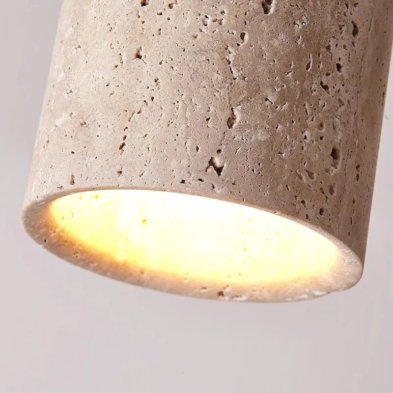 Integrated Travertine Ceiling Light for Hallways and Stairs