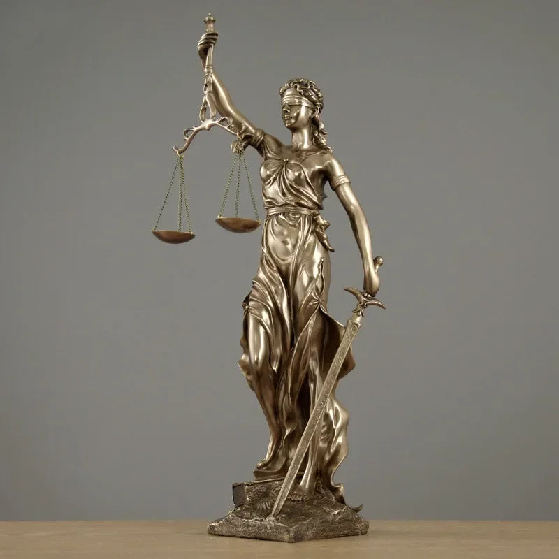 Antique Bronze Greek Goddess of Justice Statue