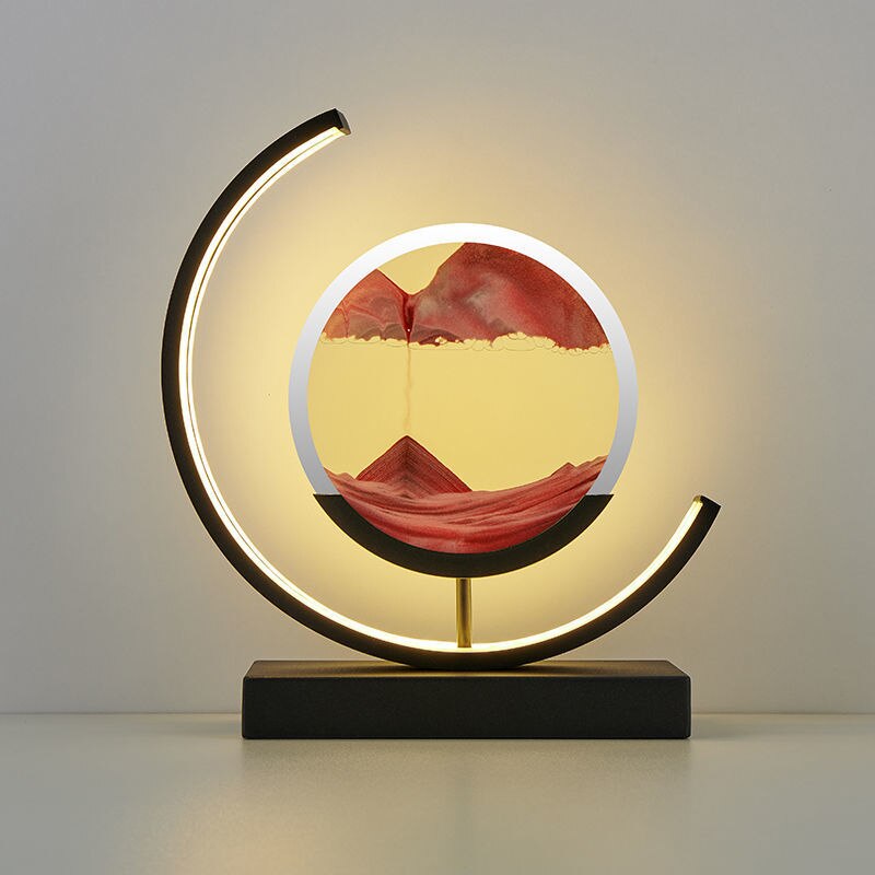 LED Table Lamp with Moving Sand Landscape