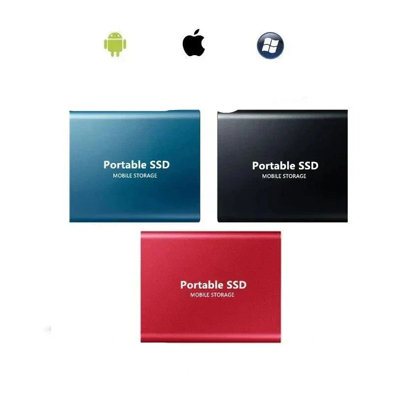 Portable 128GB SSD External Drive with USB-C for Multi-Device Use