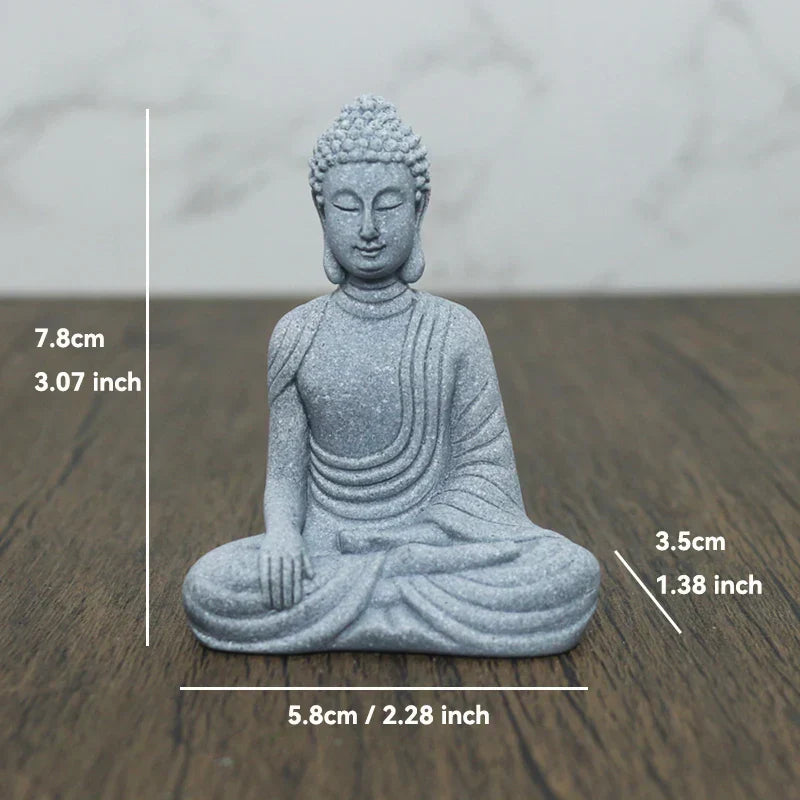 Small Buddha Stone Statue for Zen Garden and Meditation